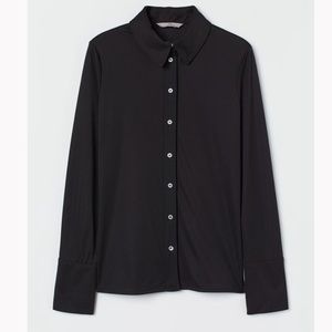 H&M Fitted Black Jersey Shirt NWT